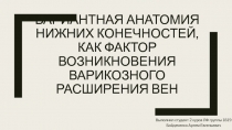Вариантная анатомия нижних конечностей, как фактор возникновения варикозного