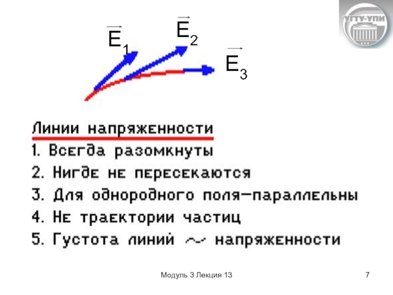 Е 1 7. Густота линий напряженности.