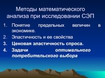 Методы математического анализа при исследовании СЭП