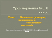 Нанесение размеров, применение и обозначение масштаба 8 класс