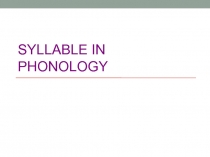 Syllables