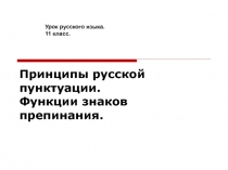 Принципы русской пунктуации. Функции знаков препинания.