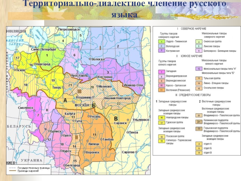 Территориально-диалектное членение русского языка