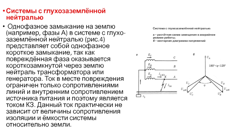 Глухозаземленная нейтраль схема