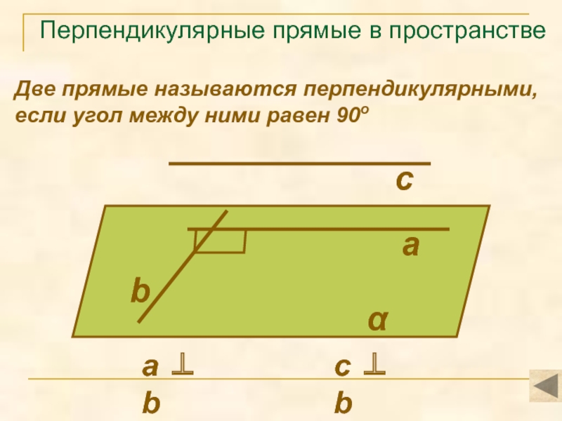 Две прямые в пространстве перпендикулярны если