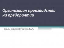 Организация производства на предприятии