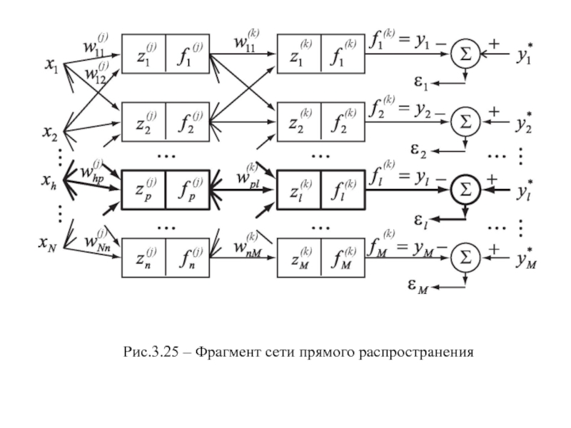 Фрагмент сети. Сеть прямого распространения. Архитектура инс прямого распространения. Фрагмент сети работ.