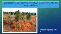 Комплексная географическая характеристика. КРАСНОЗЁМЫ
Выполнила: Патракова