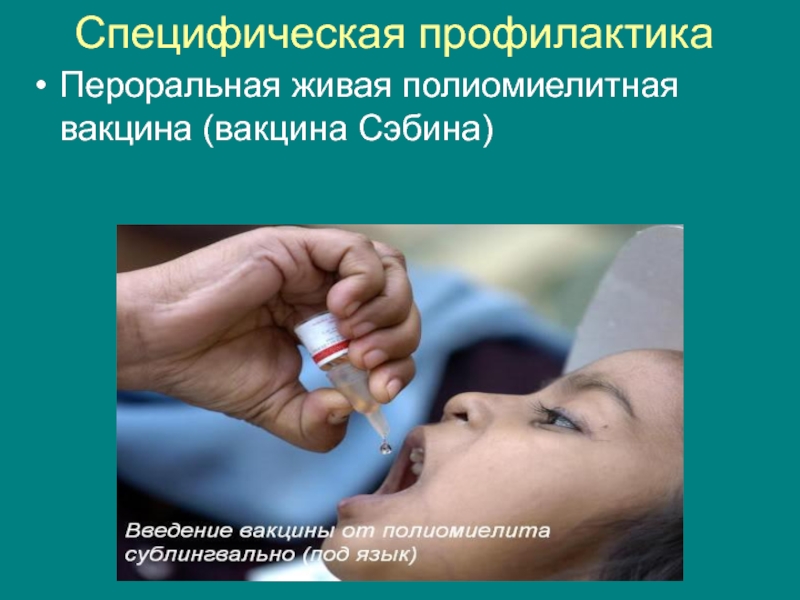 Введение полиомиелитной вакцины