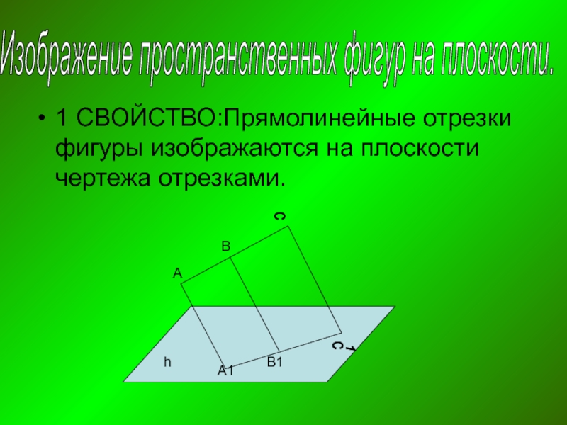 Прямолинейные отрезки фигуры изображаются на плоскости чертежа