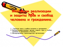 Механизм реализации и защиты прав и свобод человека и гражданина