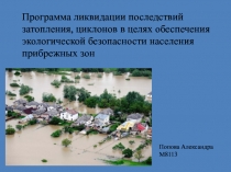 Программа ликвидации последствий затопления, циклонов в целях обеспечения