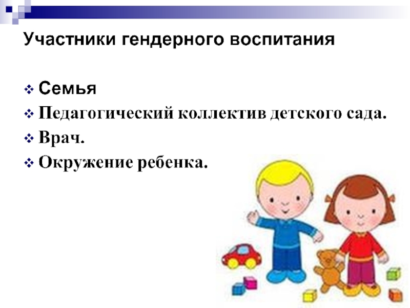 Гендерное воспитание дошкольников в условиях детского сада презентация