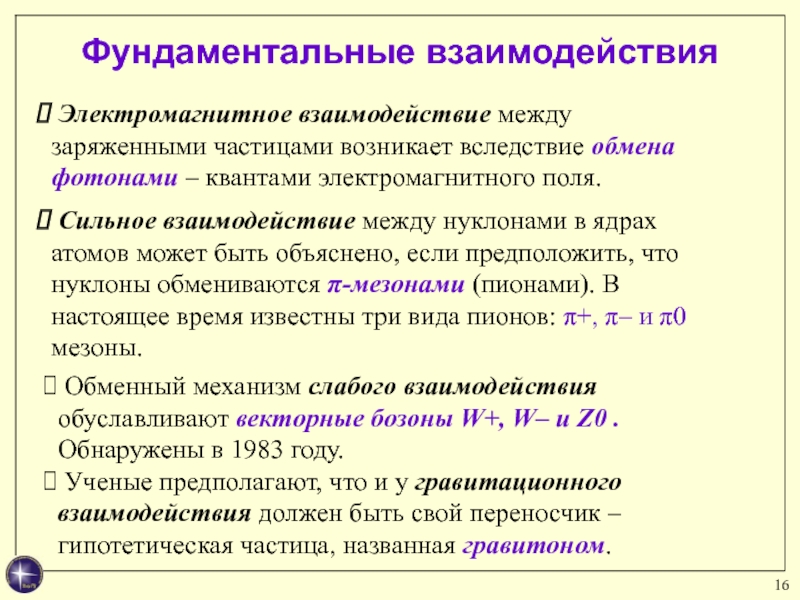 Элементарные частицы и их взаимодействия презентация