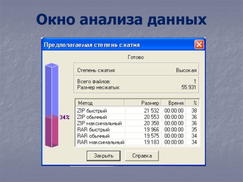 Окно данных