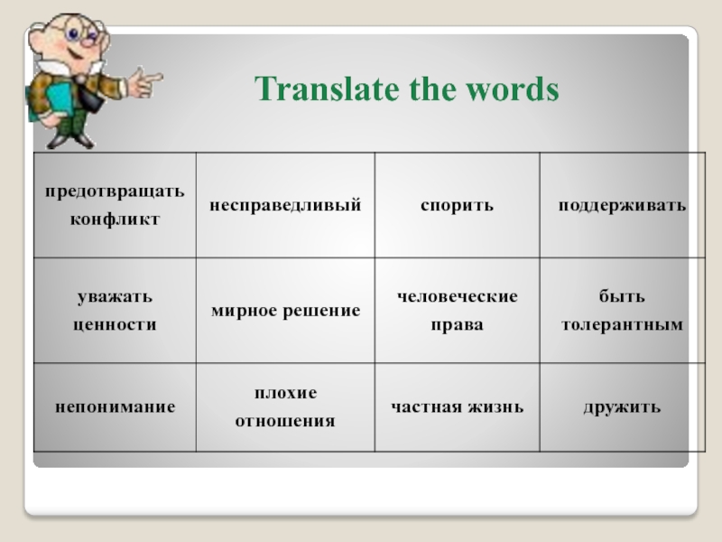 Translate the words