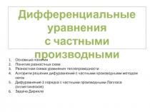 Дифференциальные уравнения
с частными производными
О сновные понятия
Понятие