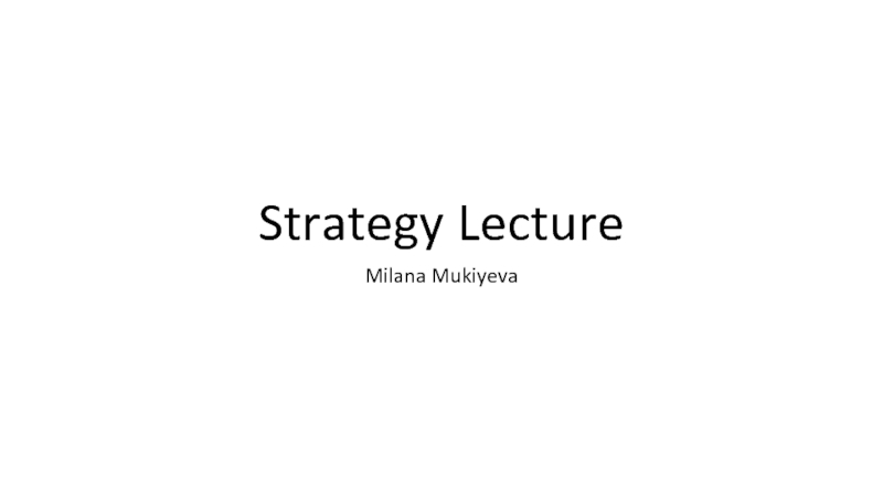 Strategy Lecture