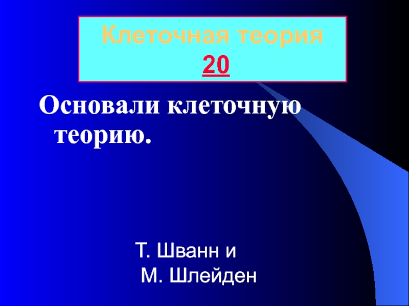 Теория 20. Кто основал клетку. Клетка основатель слова.