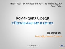 Командная Среда Продвижение в сети