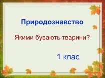 Якими бувають тварини?