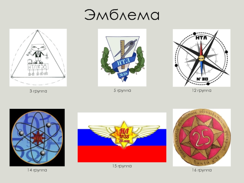 Эмблема
3 группа
5 группа
12 группа
14 группа
16 группа
15 группа