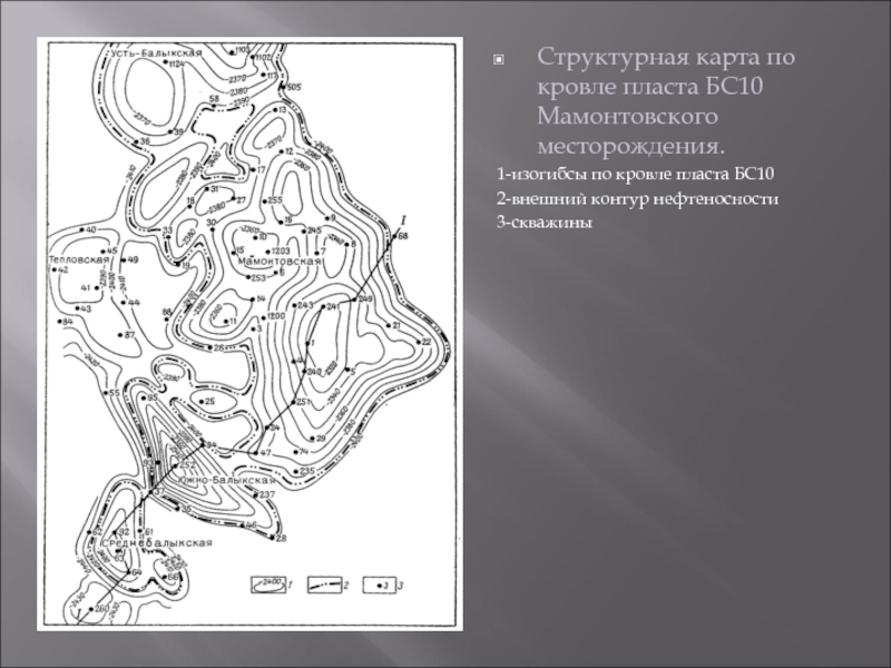 Структурная карта федоровского месторождения