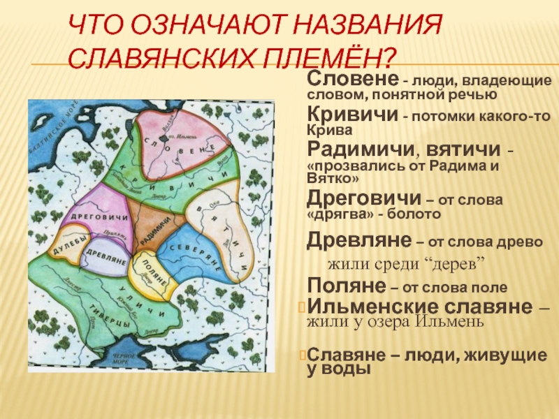 Значение названий некоторых славянских племен