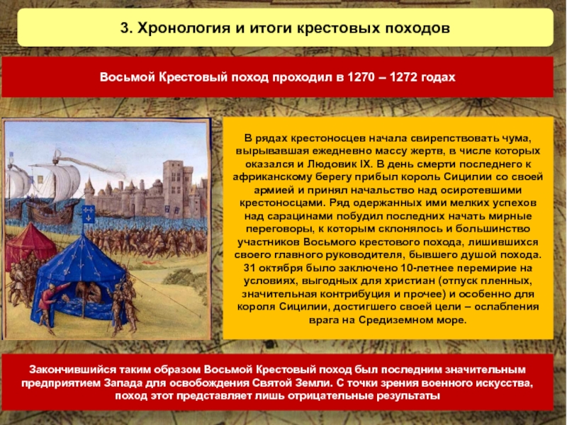 8 походов. Хронология крестовых походов. Итоги крестовых походов. Крестовые походы в Палестину. Восьмой крестовый поход (1270).