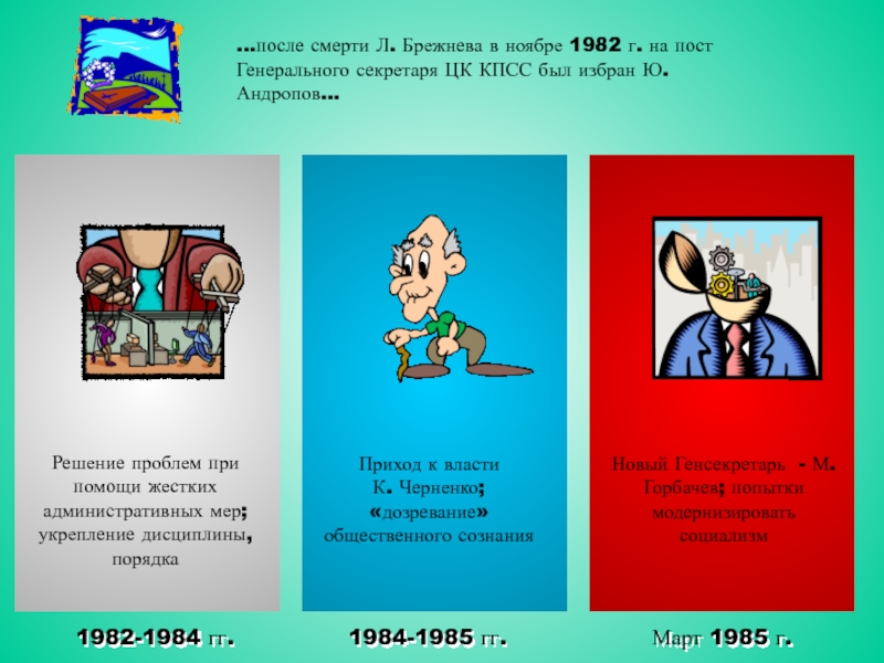 Развитие советской власти с 1982 г.