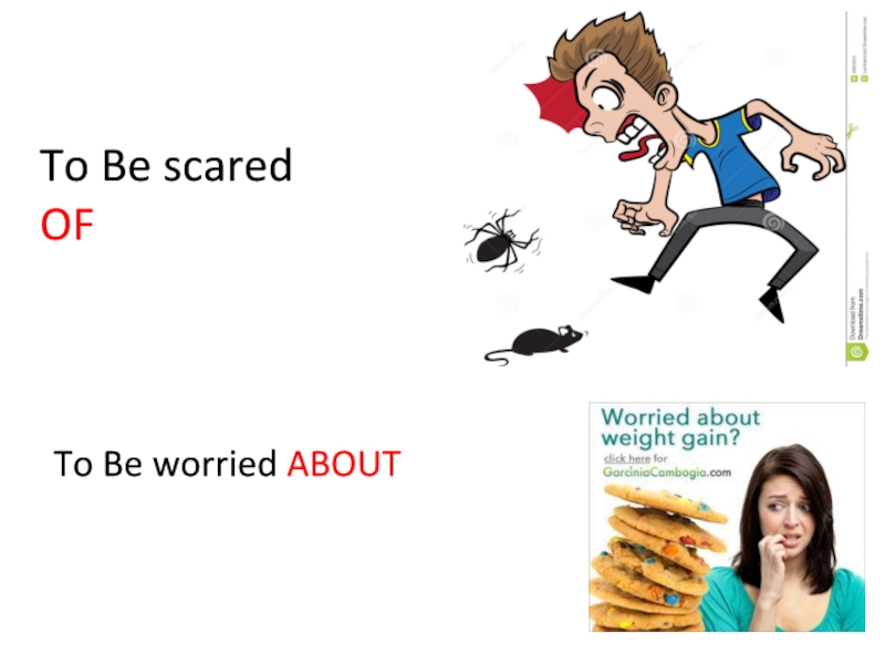 Scared на английском. To be scared of. To be worried. Предложение с be scared of. Worried about.