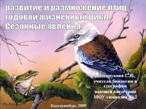 Размножение и развитие птиц. Годовой жизненный цикл. Сезонные явления в жизни птиц