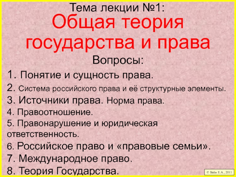 Реферат: Шпаргалки по теории государства и права