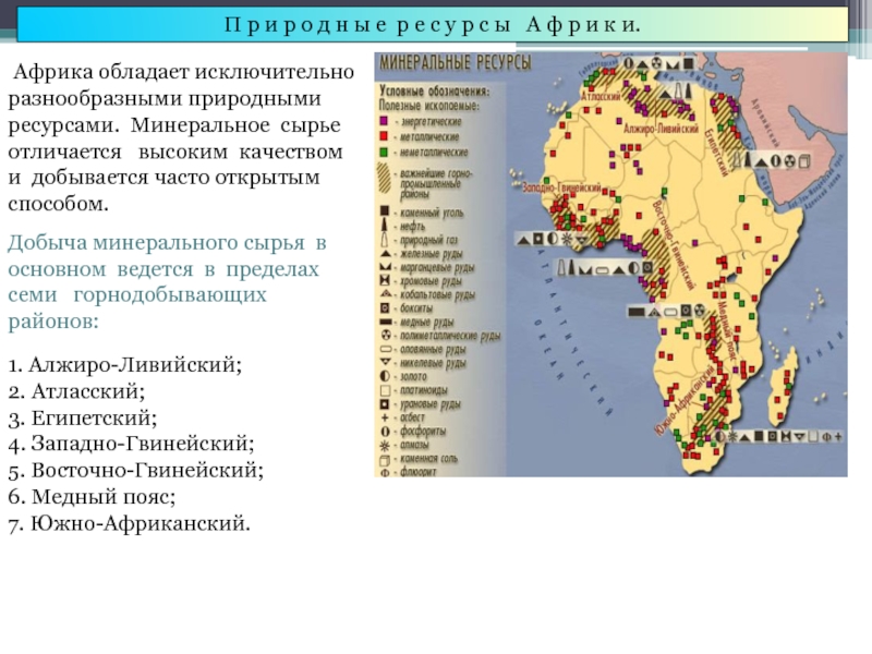 Карта ресурсов африки