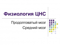 Физиология ЦНС Продолговатый мозг Средний мозг