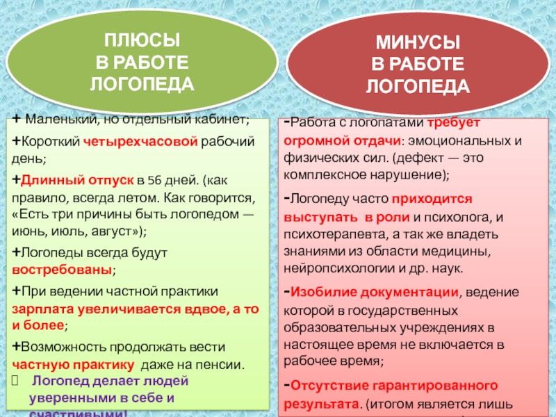 Суть логопеда. Плюсы и минусы работы логопеда. Минусы работы логопеда. Профессия логопед плюсы и минусы. Плюсы работы логопеда.