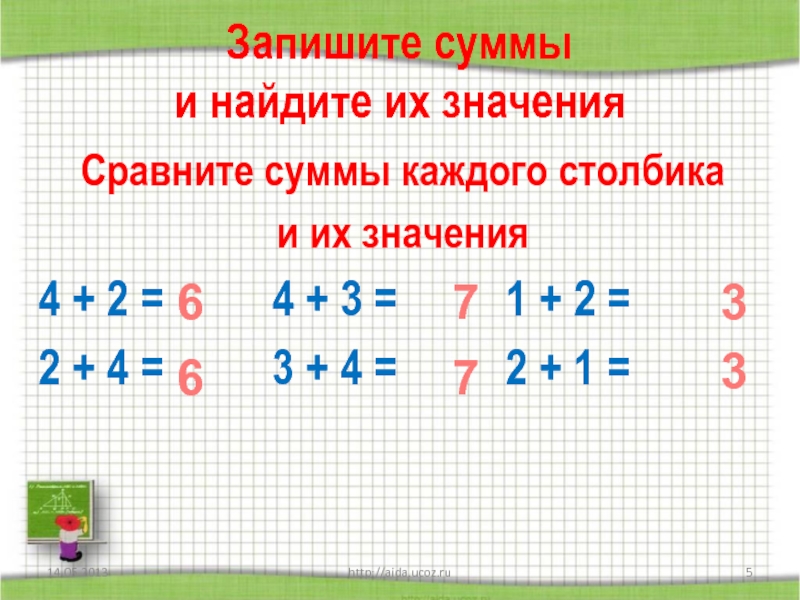 Сравни их значение. Запиши суммы и их значения. Сравнение суммы. Сравни выражения в каждом столбике 1 класс. Вычисли и запиши значения сумм.