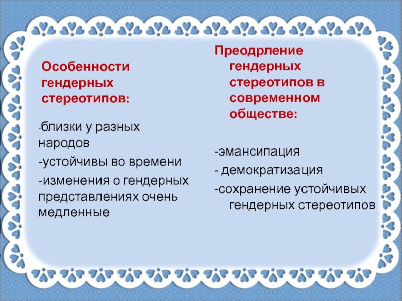 Гендер социальный пол 11 класс обществознание презентация