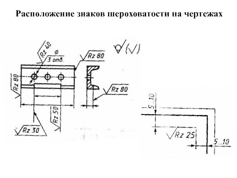 Обработка поверхности на чертеже