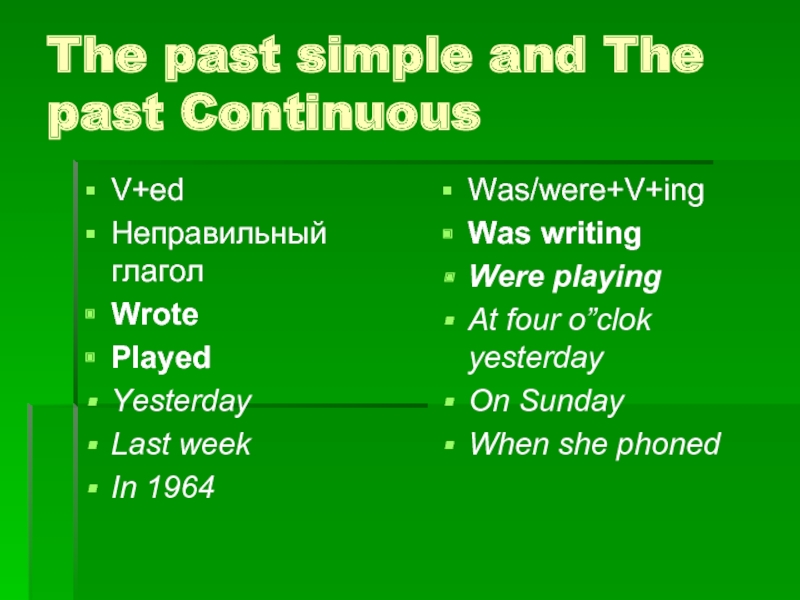 Форма глагола write в past continuous