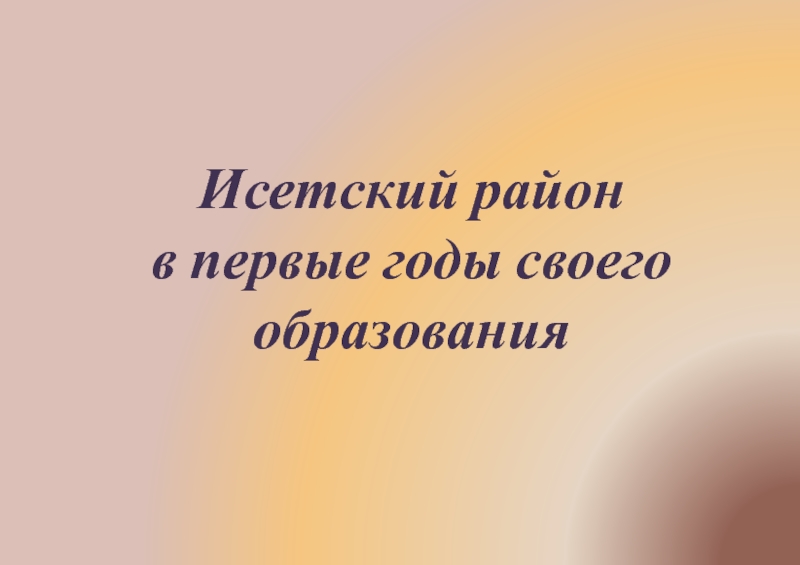 Исетский район в первые годы своего образования