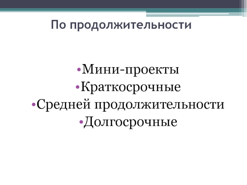 Продолжительность долгосрочного проекта