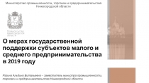 О мерах государственной поддержки субъектов малого и среднего