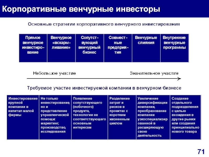 Формы инвестирования в венчурные проекты