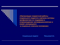 Организация совместной работы социального педагога и органов системы профилактики