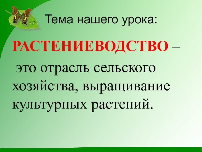 Растениеводство 5 класс проект