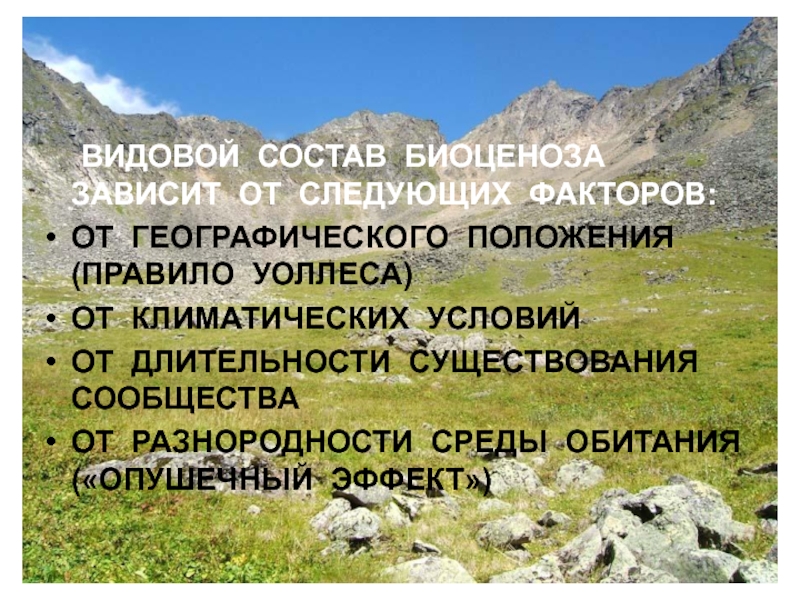 Зависят от следующих факторов. Видовой состав биоценоза зависит от. Видовое богатство сообществ зависит от следующих причин:. Видовое богатство биоценоза зависит от. Видовое богатство растительного сообщества зависит от.