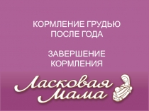 КОРМЛЕНИЕ ГРУДЬЮ ПОСЛЕ ГОДА
ЗАВЕРШЕНИЕ КОРМЛЕНИЯ
