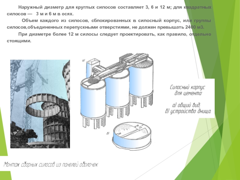 Температура силоса. Отдельно стоящих силосов и силосных корпусов. Силосы и бункеры презентация. Силос прямоугольный. Формула вместимость 1 круглого силоса.