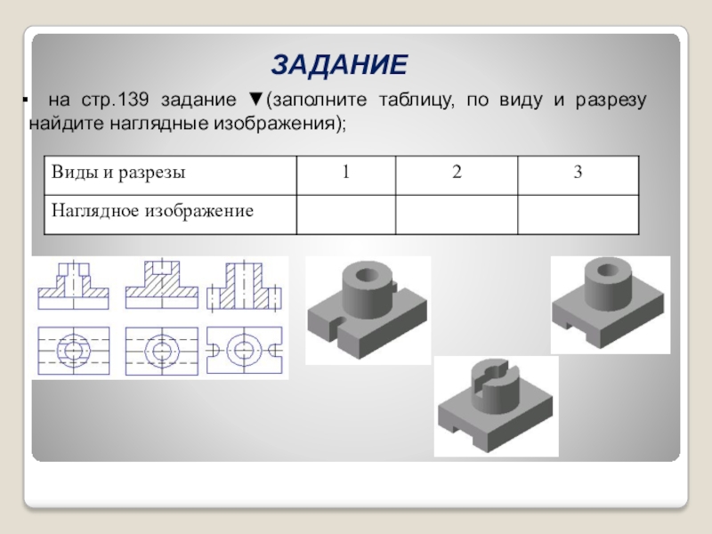 Вид и сечение наглядное изображение таблица